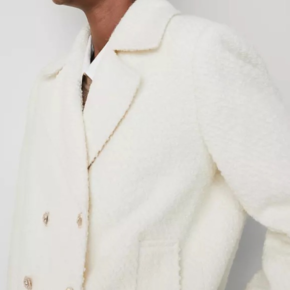 NWT Ann Taylor Tweed Double Breasted Peacoat Blazer XS - Picture 4 of 9